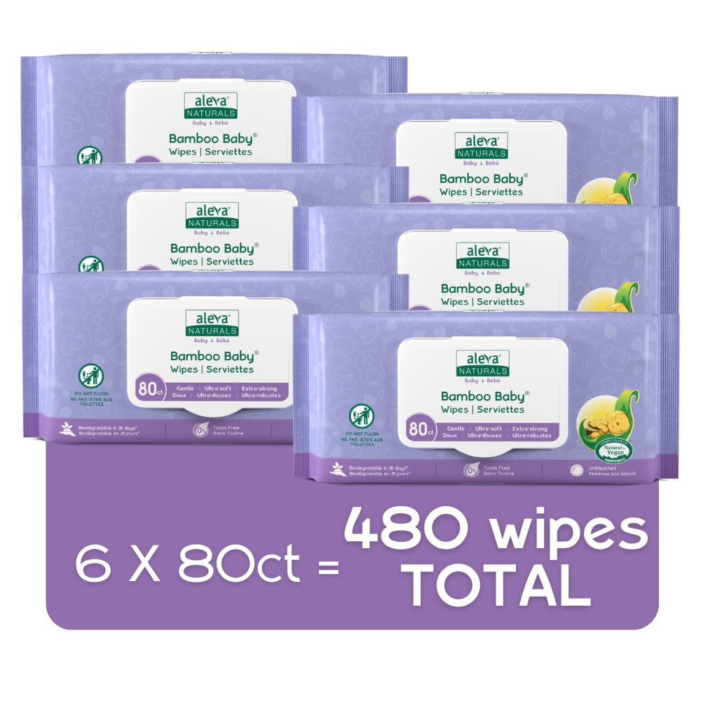Aleva Naturals Bamboo Baby Wipes, 480 Count