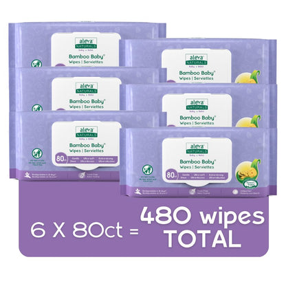 Aleva Naturals Bamboo Baby Wipes, 480 Count
