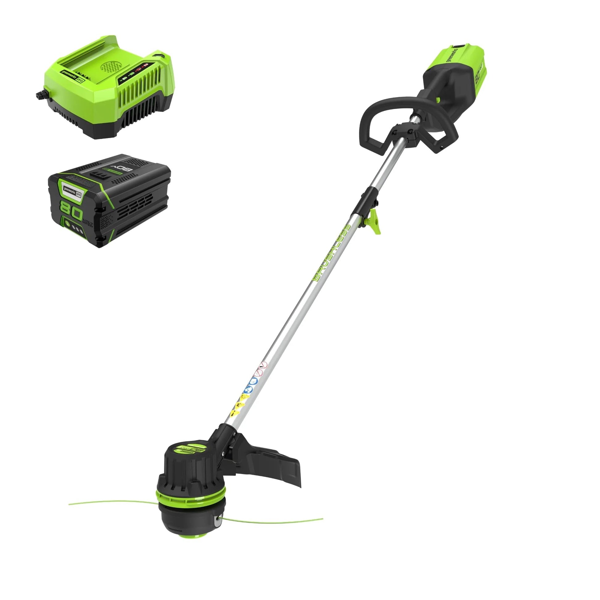 Greenworks 80V 16″ Brushless Cordless String Trimmer (2.0Ah Battery & Rapid Charger Included) – Variable Speed, .080 Dual Line Bump Feed & Lightweight for Yard, Garden & Lawn Grass Greenworks