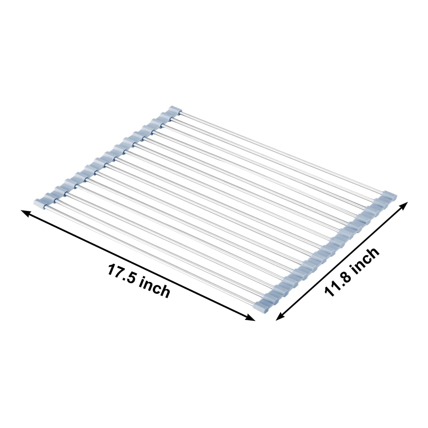 Over Sink Dish Drying Rack, Roll Up Dish Drying Rack Kitchen Sink Rack Dish Rack Stainless Steel Sink Drying Rack, Foldable Dish Drainer (17.5''x11.8'') - Available at All In One Marketplace Canada