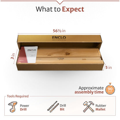 5ft H x 3.2ft W (1 Panel) No Dig Enclo Concord Cedar Wood Privacy Screen, Great to Hide Trash Cans, Decorative Patio Privacy Screen, Outdoor Fence, Air Conditioner Fence, EC18022 Enclo Privacy Screens
