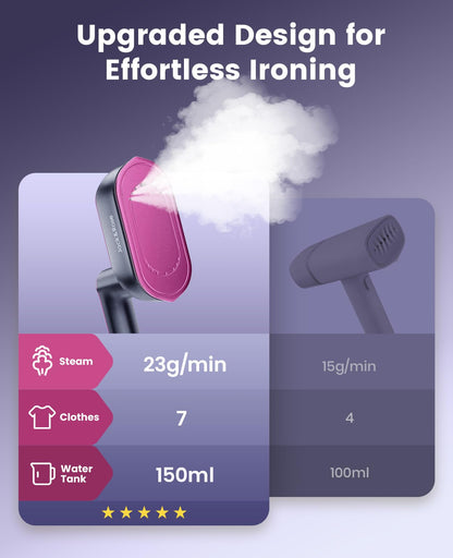 Jack＆Rose Steamer Clothes,8s Heat-up Travel Steam Iron,Portable Steamer - Available at All In One Marketplace Canada