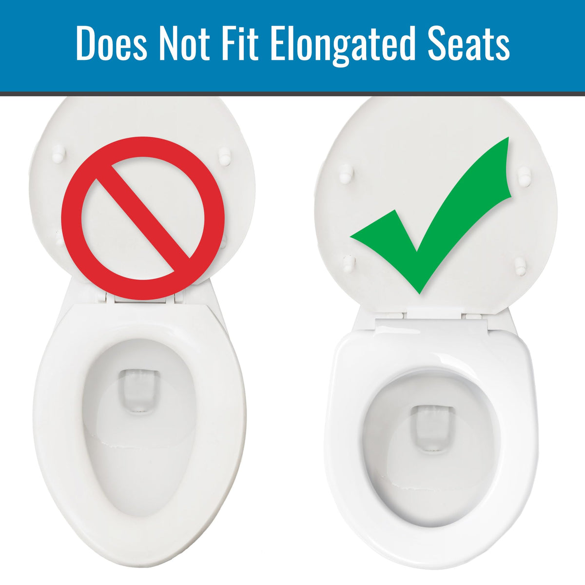 HealthSmart Raised Toilet Seat Riser That Fits Most Standard Bowls for Enhanced Comfort and Elevation with Slip Resistant Pads, 15x15x5, New and Improved,White