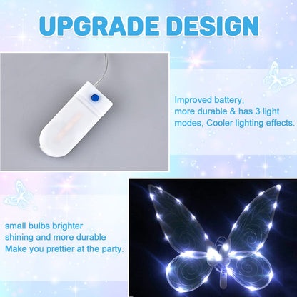 Light up Fairy Wings for Adults,LED Butterfly Wings for Girls Women,Halloween Costume, Christmas Gift for Kids 🍁 All In One Marketplace Canada