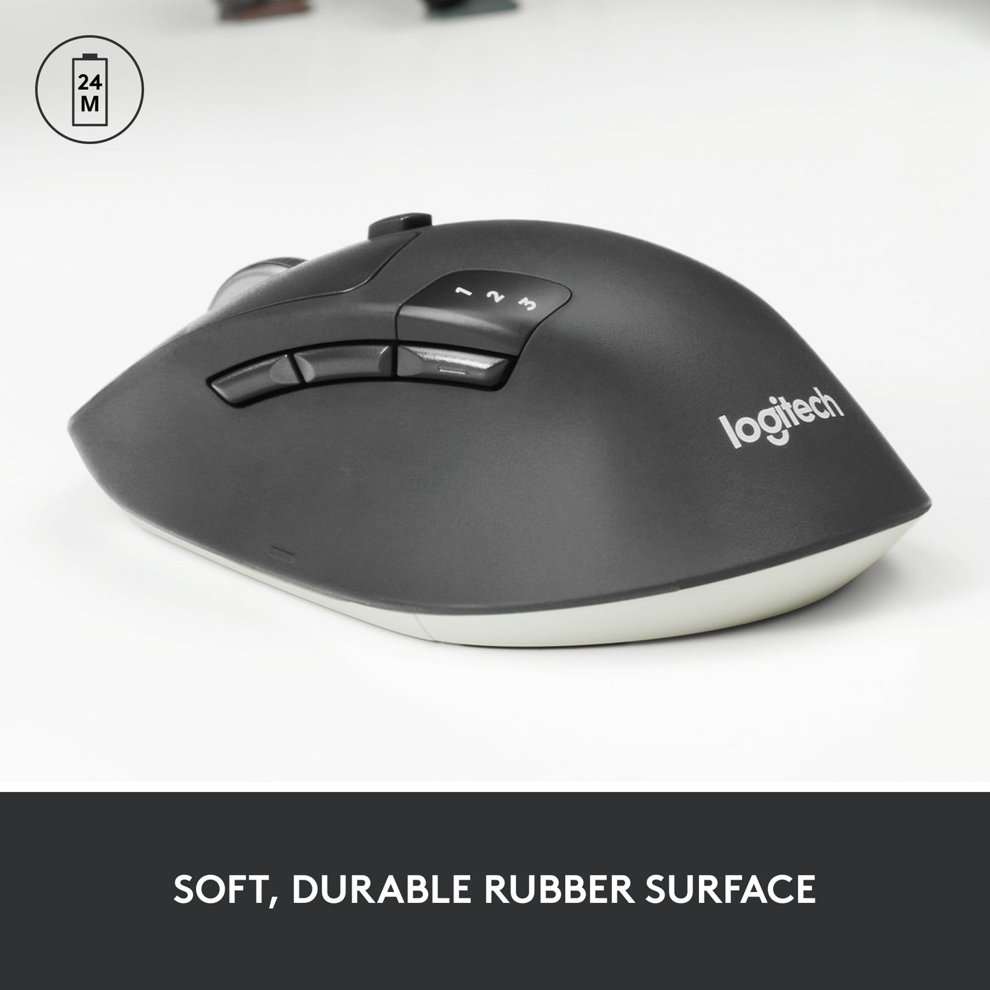 Logitech M720 Triathlon Multi-Device Wireless Mouse, Bluetooth, USB Unifying Receiver, 1000 DPI, 6 Programmable Buttons, 2-Year Battery, Compatible with Laptop, PC, Mac, iPadOS - Black - Available at All In One Marketplace Canada