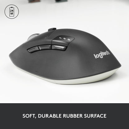Logitech M720 Triathlon Multi-Device Wireless Mouse, Bluetooth, USB Unifying Receiver, 1000 DPI, 6 Programmable Buttons, 2-Year Battery, Compatible with Laptop, PC, Mac, iPadOS - Black - Available at All In One Marketplace Canada