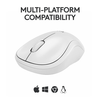 Logitech M240 Silent Bluetooth Mouse, Wireless, Compact, Portable, Smooth Tracking, 18-Month Battery, for Windows, macOS, ChromeOS, Compatible with PC, Mac, Laptop, Tablets - Off White