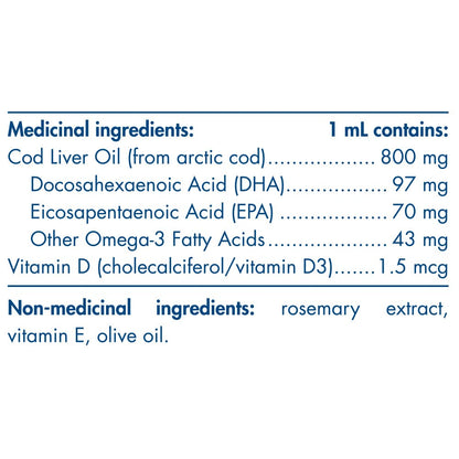 Nordic Naturals Baby's DHA Liquid - Omegas From Arctic Cod Liver Oil with Vitamin D3, Safe and Effective for Babies, 60 mL - Available at All In One Marketplace Canada