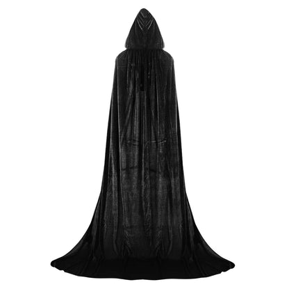 Proumhang Black Hooded Cloak Adult Long Cape Velvet Costume Halloween Carnival Christmas Cosplay 🍁 All In One Marketplace Canada