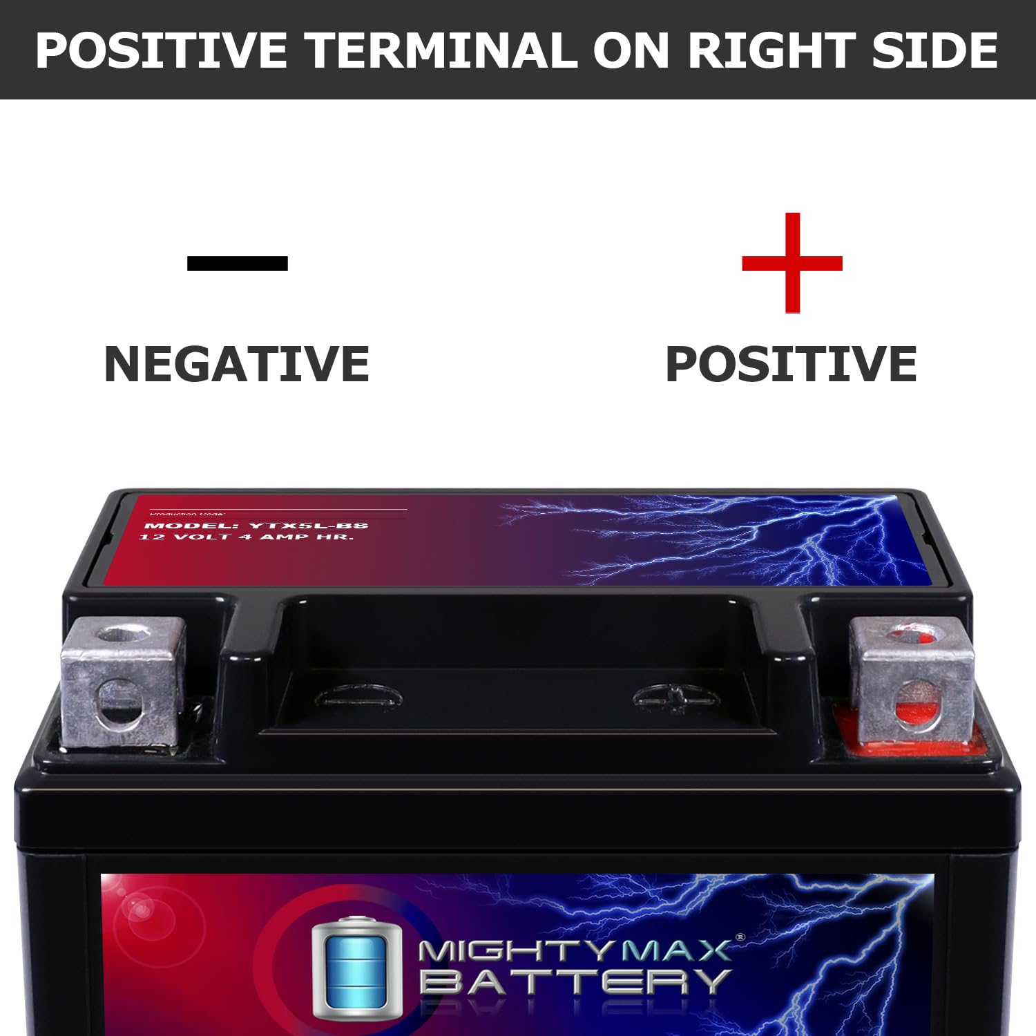 Mighty Max Battery Motorcycle Battery Replacement, 12V 4AH, 55 CCA, Brand Product Mighty Max Battery