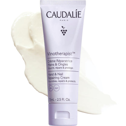 Caudalie Vinotherapist Hand and Nail Cream with Shea Butter and Grapeseed Oil, Vegan and Dermatologically Tested - 75 mL - Available at All In One Marketplace Canada