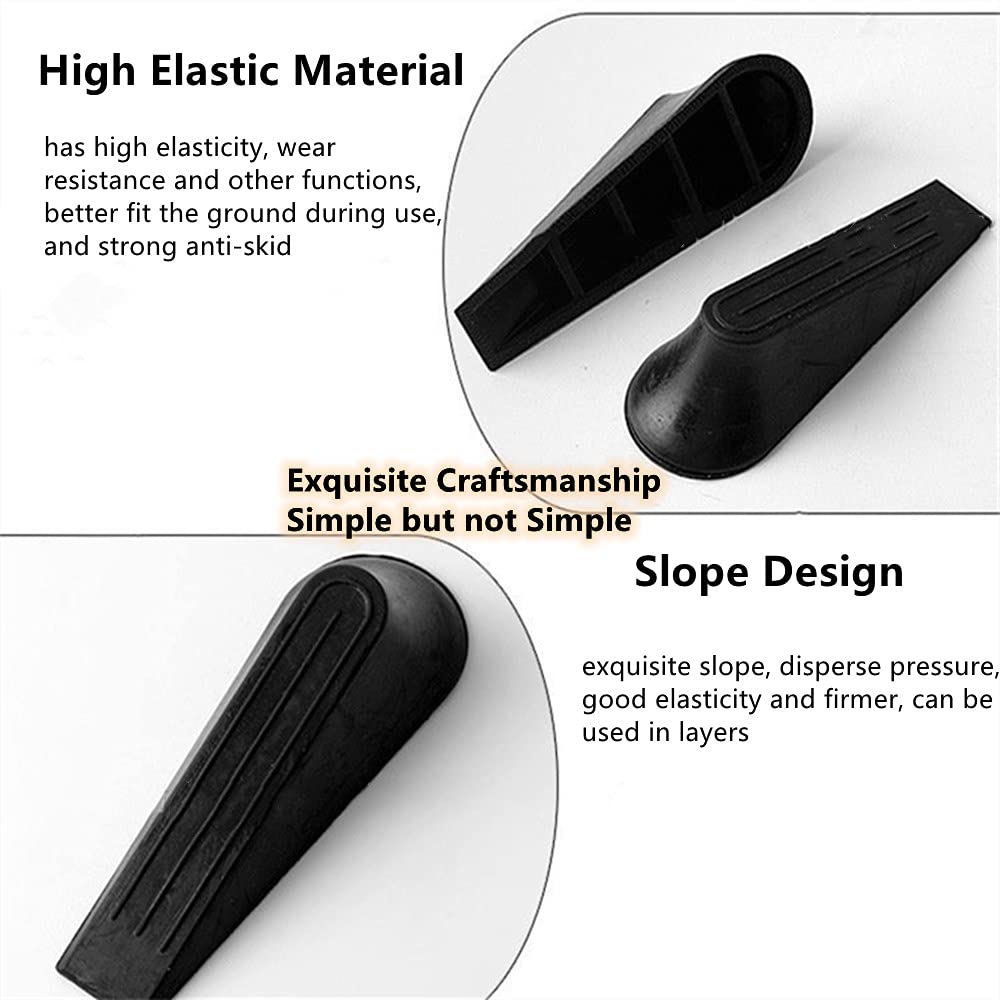 Heavy Duty Rubber Door Stoppers，Door Wedge for Residential and Commercial Use，Multi Floor Doorstop Ensures Tight Fit for Gaps，Residential and Commercial Use, Black - Available at All In One Marketplace Canada