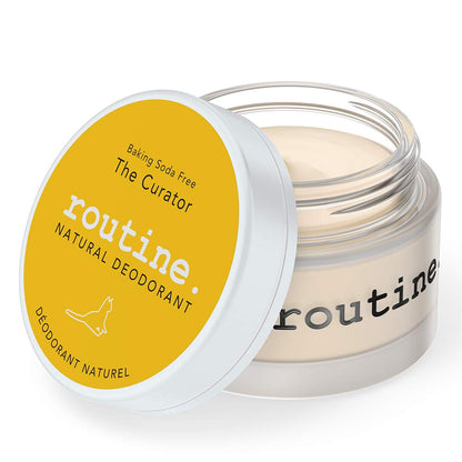Routine Deodorant | The Curator (Baking Soda Free, Eucalyptus, Geranium, Black Spruce & Cocoa) | 58g, Aluminum Free Deodorant for Women & Men (Cream Jar formula) Routine