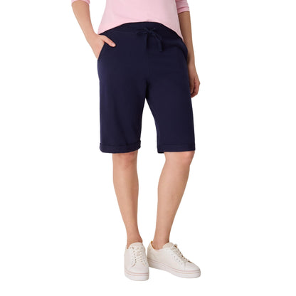 Hanes Women's French Terry Bermuda Short, Navy, Large Hanes
