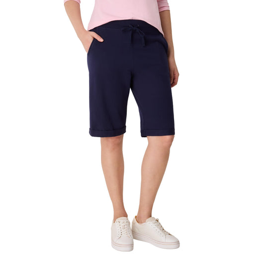 Hanes Women's French Terry Bermuda Short, Navy, Large Hanes
