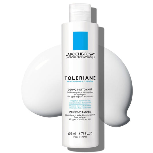 La Roche Posay Face Wash for Sensitive Skin, Toleriane Dermo-Cleanser with Glycerin to Calm Skin, Gently Cleanses & Removes Makeup, Fragrance-Free & Dermatologist Recommended, 200mL