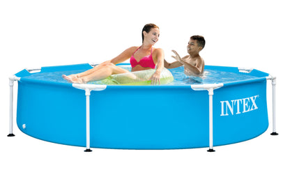 INTEX 28205EH Metal Frame Above Ground Swimming Pool: 8ft x 20in – Puncture-Resistant Material – Easy Assemble – Rust Resistant – 483 Gallon Capacity Intex