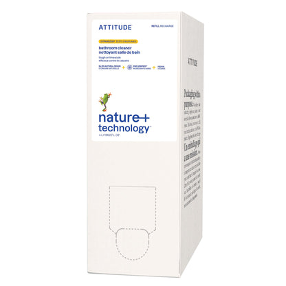 ATTITUDE Bathroom Cleaner Refill, EWG Verified, Plant-Based & Vegan, Safe for Bathroom Surfaces, Tiles, Tubs, Shower Walls, and Grout, Made in Canada, Citrus Zest Scent, 4 Liters 🍁 All In One Marketplace Canada