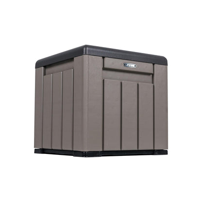 LIFETIME 25 Gallon Outdoor Storage Cube, Deckbox, Brown lid, Storage Box for Gardening Tools, Pool Supplies, Patio Furniture & More LIFETIME