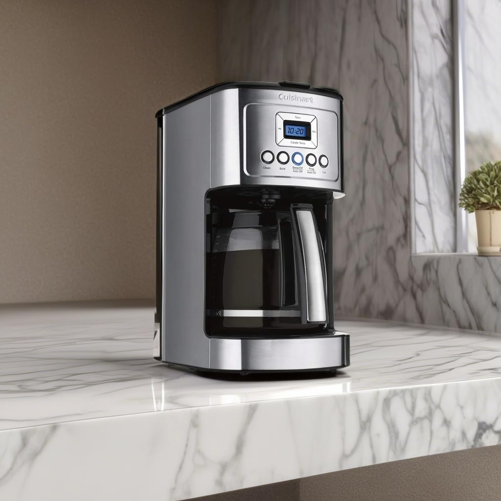 Cuisinart 14-Cup Programmable Coffee Maker with PerfecTemp Glass Carafe, 1-4 Cup Setting, Brew Strength Control and Brew Pause, Stainless Steel (DCC-3200C) - Available at All In One Marketplace Canada