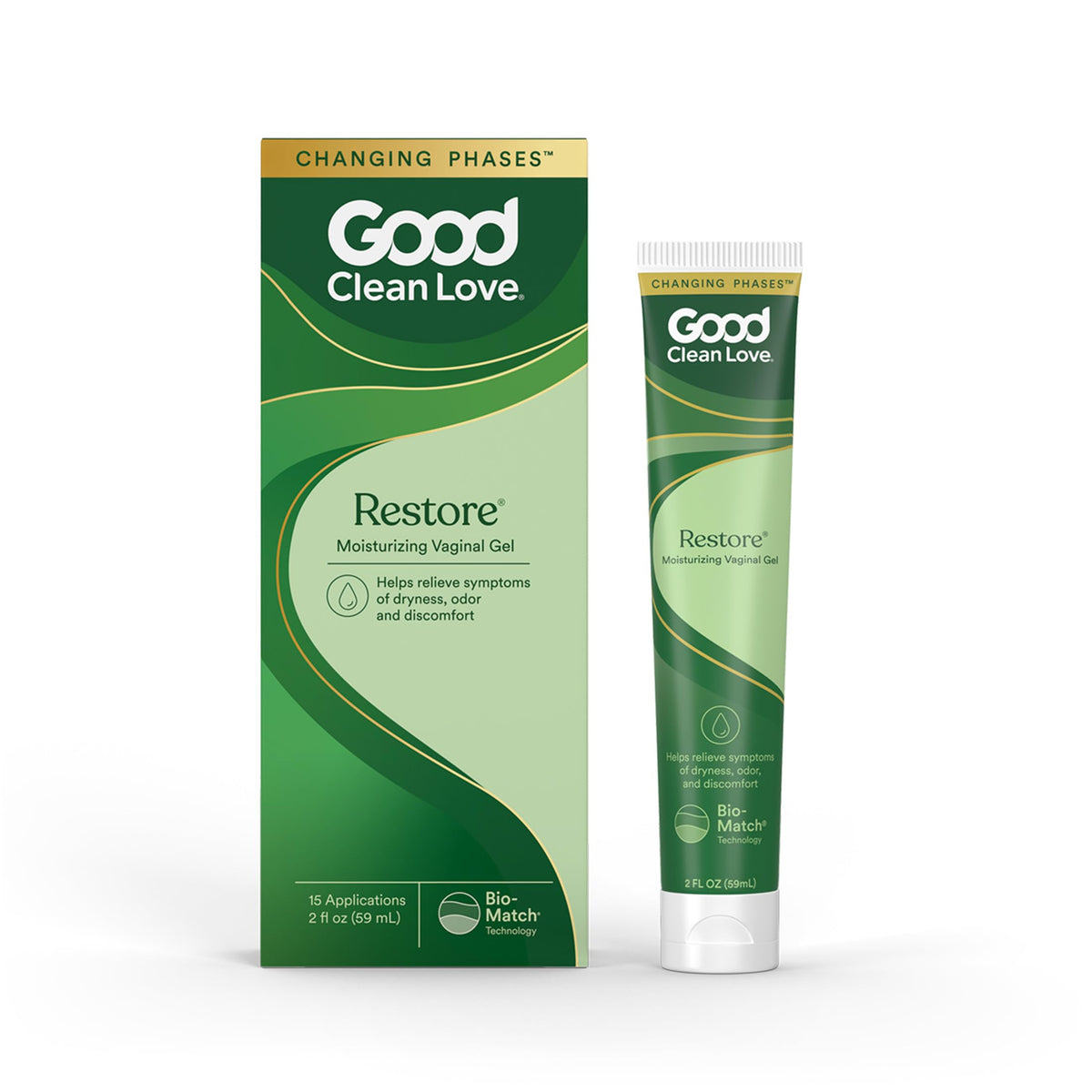 Good Clean Love Restore Moisturizing Vaginal Gel, pH-Balanced, Water-Based with Aloe Vera & Lactic Acid, Reduces Dryness, Discomfort & Odor for Women, 59mL (2 fl oz)