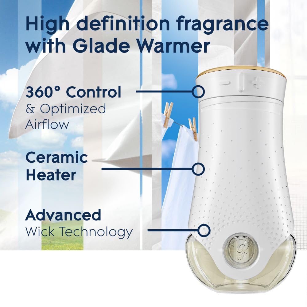 Glade PlugIns Air Freshener Oil Refill, Scented and Essential Oils for Home and Bathroom, Clean Linen, 5 Refills - Available at All In One Marketplace Canada