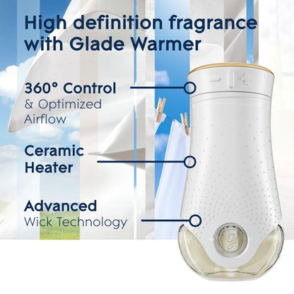 Glade PlugIns Air Freshener Oil Refill, Scented and Essential Oils for Home and Bathroom, Clean Linen, 5 Refills - Available at All In One Marketplace Canada