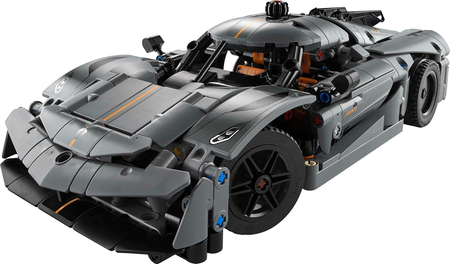 LEGO Technic Koenigsegg Jesko Absolut Grey Hypercar, Sports Car Building Toy Set for Boys and Girls, Vehicle Racing Car for Kids, Buildable Model Kit, Sports Car Toy, Motor Enthusiasts’ Gift, 42173 LEGO