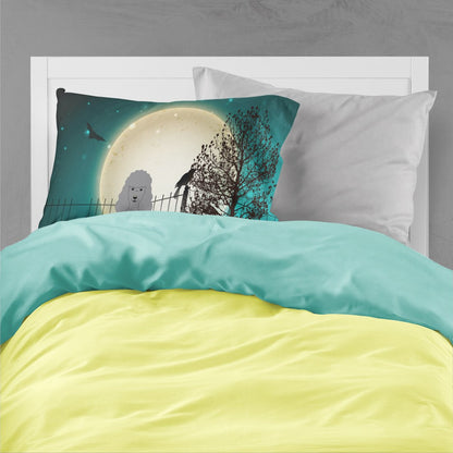 Caroline's Treasures BB2258PILLOWCASE Halloween Scary Poodle Silver Fabric Standard Pillowcase Lightweight Super Soft Easy Care Decorative Artwork Pillowcase, Standard
