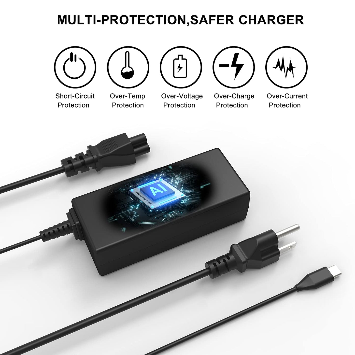 GDTOWD Universal 45W USB C Chromebook Charger Compatible with HP Acer Lenovo Asus Samsung Dell Google,Chromebook Laptop Type C AC Adapter Fast Charging
