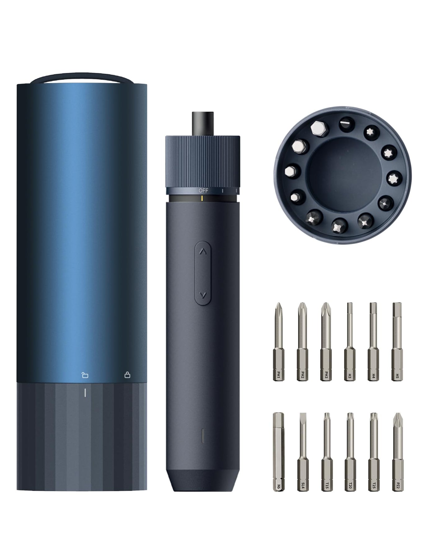 HOTO Electric Screwdriver Set, 3.6V Cordless Screwdriver Set USB-C, 3 Torque Settings, 1500mAh Battery, LED Light & 12 S2 Metal Bits for Furniture/Electrical Repairs - Available at All In One Marketplace Canada