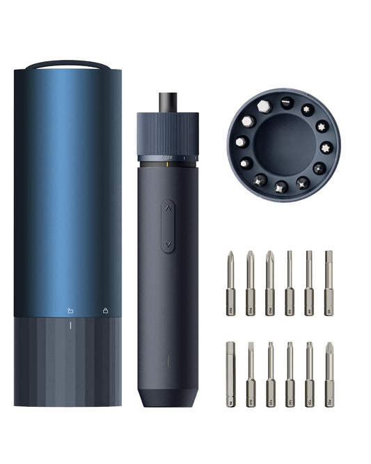 HOTO Electric Screwdriver Set, 3.6V Cordless Screwdriver Set USB-C, 3 Torque Settings, 1500mAh Battery, LED Light & 12 S2 Metal Bits for Furniture/Electrical Repairs - Available at All In One Marketplace Canada