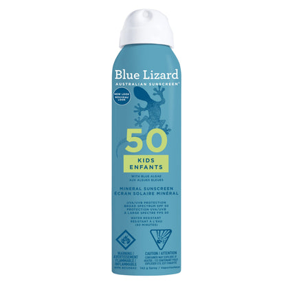Blue Lizard Kids Mineral SPF 50 Sunscreen Spray, Broad-Spectrum UVA/UVB Protection, Water-Resistant, Zinc Oxide Formula, 142 g