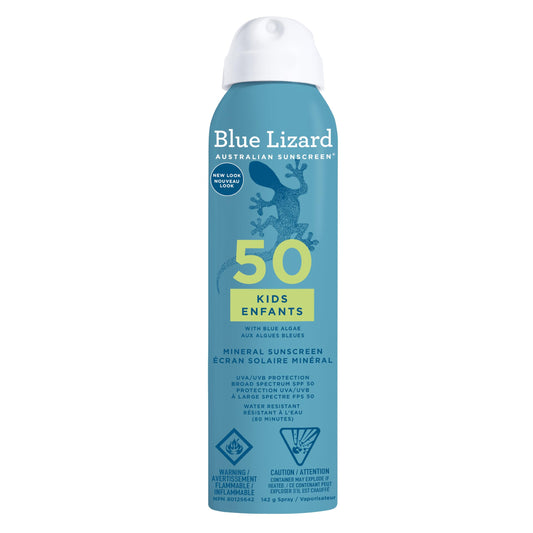 Blue Lizard Kids Mineral SPF 50 Sunscreen Spray, Broad-Spectrum UVA/UVB Protection, Water-Resistant, Zinc Oxide Formula, 142 g