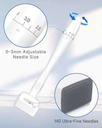 VOFEL Derma Stamp for Hair Growth 140 Microneedling Stamp Adjustable Derma Roller for Face 0-3mm Dermal Roller - SR Home Use (1PC) - Available at All In One Marketplace Canada