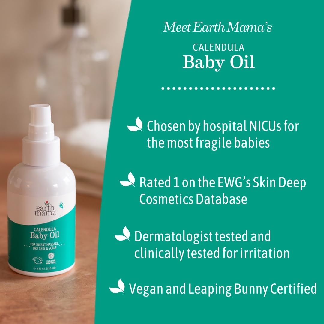 Earth Mama - Calendula Baby Oil - 120 ml 🍁 All In One Marketplace Canada