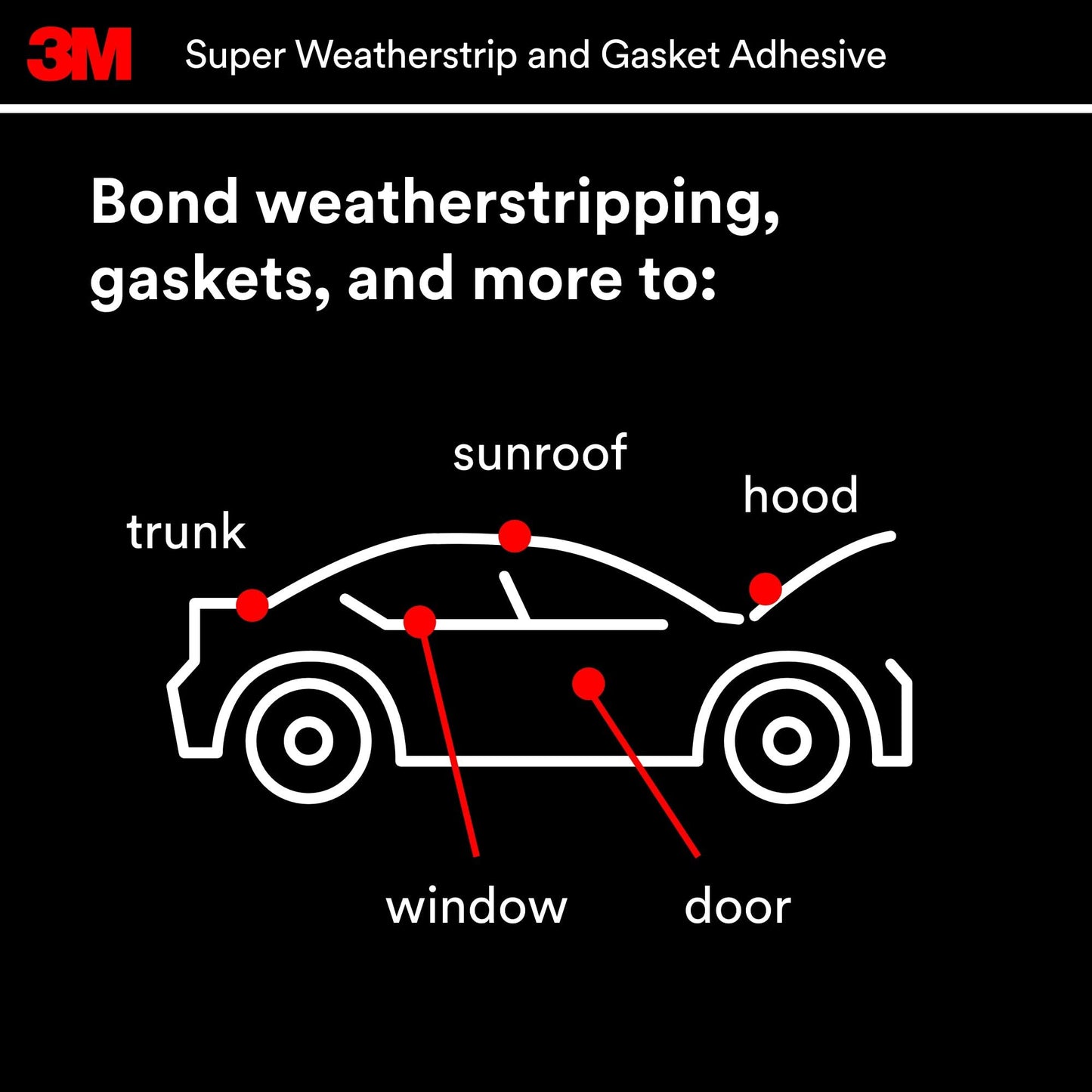 3M Super Weatherstrip and Gasket Adhesive, 5 fl oz., Forms Flexible, Waterproof Bond That Resists Vibration, Resists Oils, Solvents, Detergents and Temperature Changes For Permanent Repairs (08008) 🍁 All In One Marketplace Canada