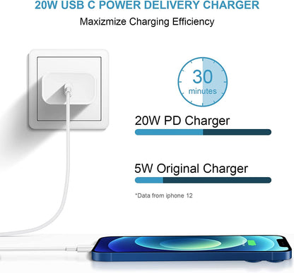iPhone Charger Fast Charging【Apple MFi Certified】 2 Pack USB C Charger Block with 6FT USB C to Lightning Cables Compatible with iPhone 14/13/12/11 Pro Max/Xs Max/XR/AirPods Pro
