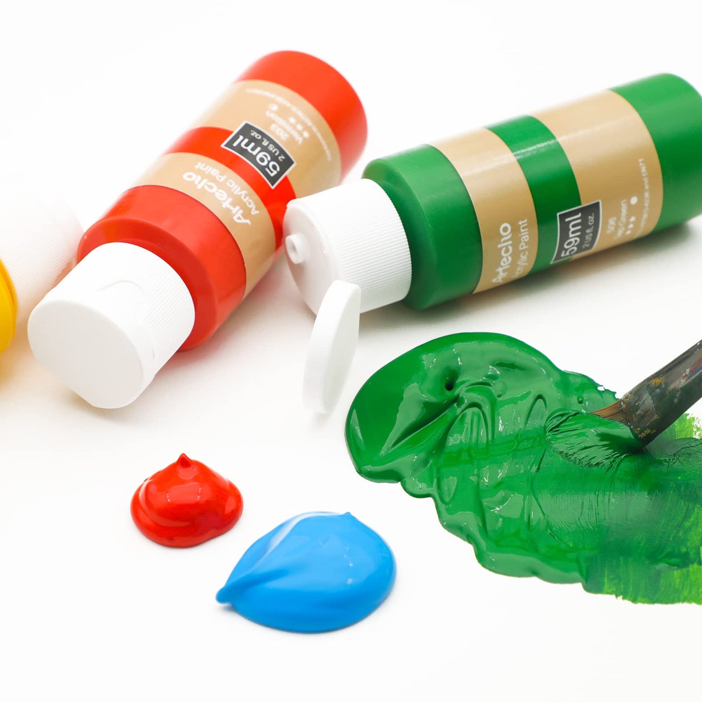 Artecho Acrylic Paint Set 24 Colors 2oz/59ml, Art Craft Paint for Art Supplies, Paint for Canvas, Rocks, Wood, Fabric and Ceramic, Non Toxic Paint for Artists, Beginners and Adults - Available at All In One Marketplace Canada