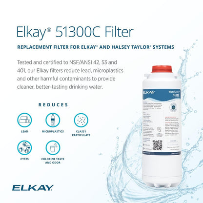 Elkay 51300C-3PK Water Filter for Water Sentry Plus EZH 20, English, Plastic, 4.4" x 13.9" x 13.8", 103.55 fl. oz. (Pack of 3)