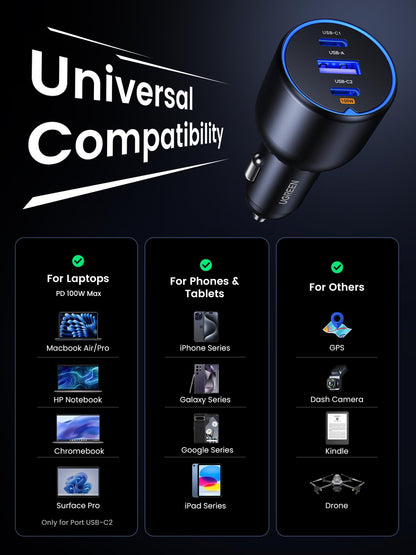 UGREEN USB C Car Charger, Super Fast Charging Cigarette Lighter Adapter