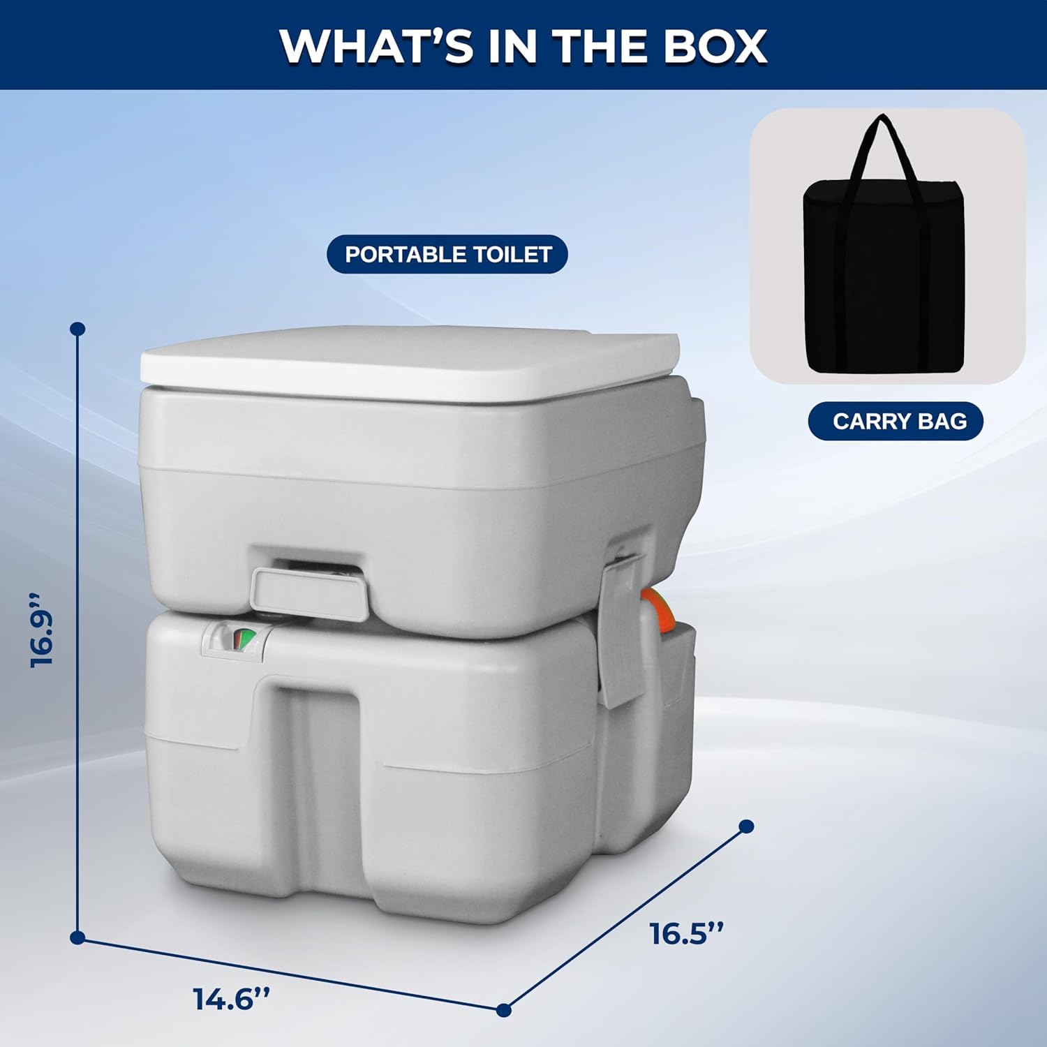 SerenLife Portable Toilet - 5.2 Gallon Camping and RV Porta Potty, Flushable, Leak Proof and Detachable Waste Tank, Ideal for Road Trip, Boats, Travel and Hiking Gear Essentials SereneLife