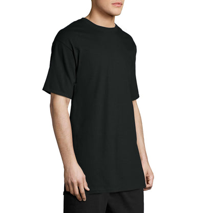 Hanes Mens Men's Beefy Tall Short Sleeve Tee Value Pack (2-Pack) Fashion t Shirts, Black, 3X-Large Tall US