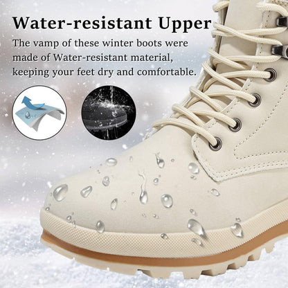 Womens Snow Boots Waterproof Warm Fur Lined Ankle Booties Ladies Lace Up Hiking boots Non Slip Platform Boots with Side Zipper Outdoor Winter Boots 🍁 All In One Marketplace Canada