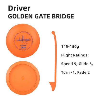 HIAARO Disc Golf Starter Discs Set | U.S. Landmark Series | 150 Class, 145-150g | PDGA Approved | Include 2*Driver 2*Mid-Range 2*Putter 1*Mini Marker - Available at All In One Marketplace Canada