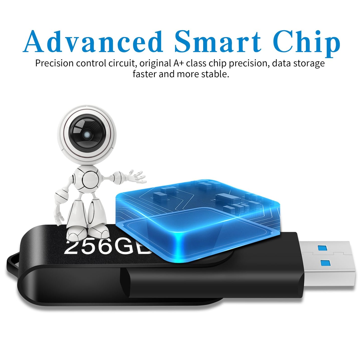 USB Flash Drive 256GB, Portable Thumb Drive: Memory Stick, Large Capacity USB Drive with Keychain, High-Speed USB 2.0 Data Storage Flash Drive for PC/Laptop