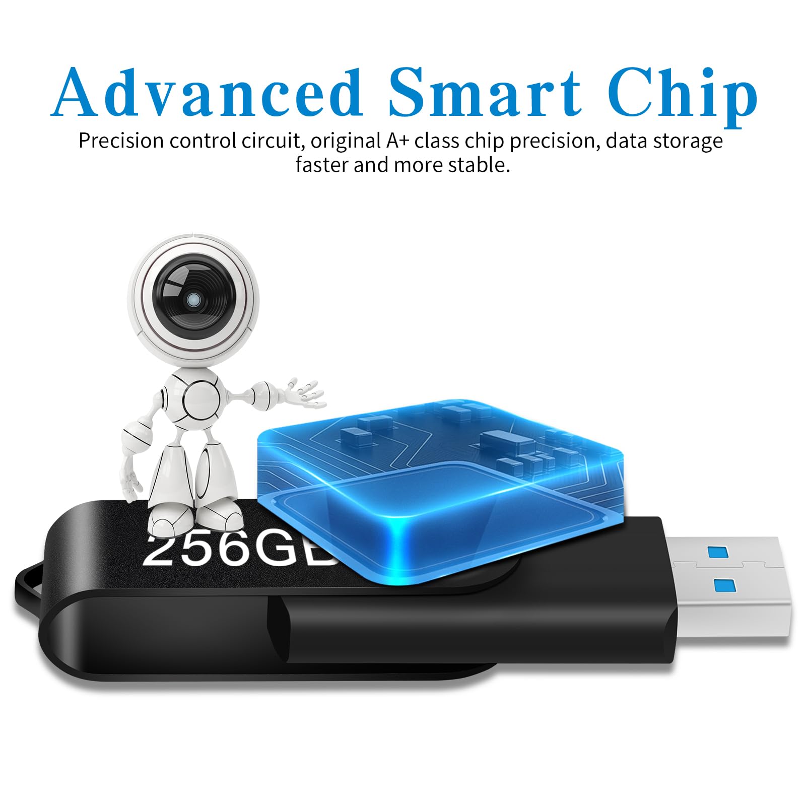 USB Flash Drive 256GB, Portable Thumb Drive: Memory Stick, Large Capacity USB Drive with Keychain, High-Speed USB 2.0 Data Storage Flash Drive for PC/Laptop