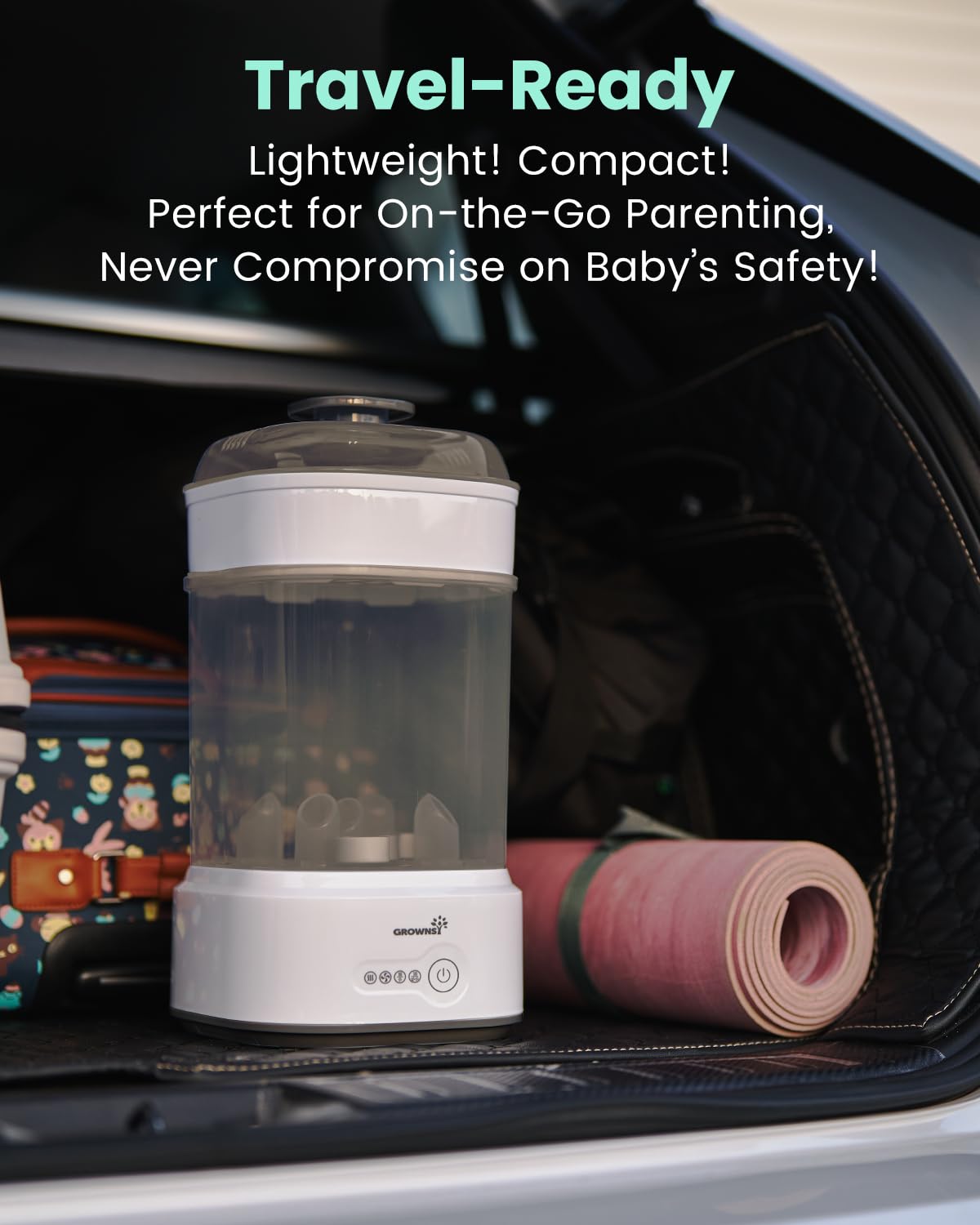 Bottle Sterilizer and Dryer, Compact Baby Bottle Sterilizer, Electric Steam Bottle Sanitizer for Baby Bottles, Pacifiers, Pump Parts - Available at All In One Marketplace Canada