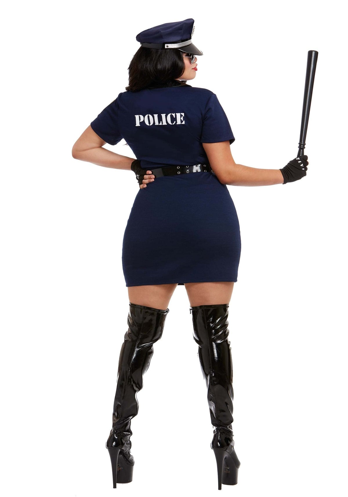 DreamGirl Womens Plus Size Police Officer Costume, Adult Sexy Police Dress, Pat U. Down Halloween Costume 1X