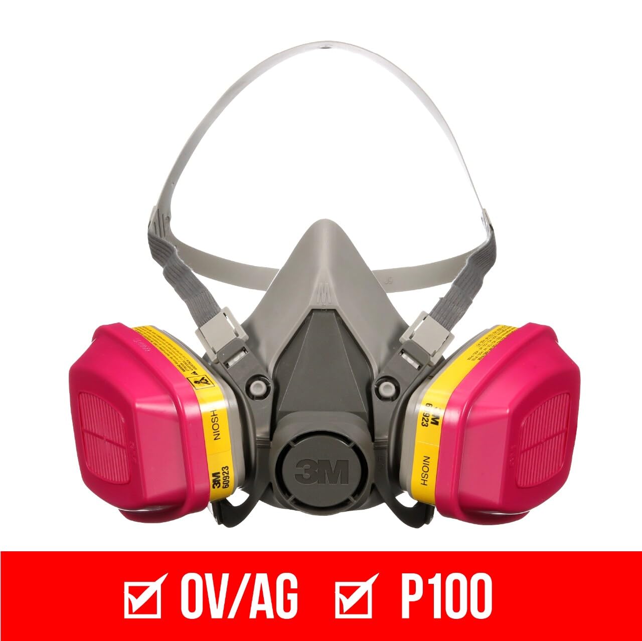 3m 62023ha1-c Half Facepiece Reusable Respirator All-in-one Kit, Multi-purpose, M (1 Mask and 1-pair Cartridges) - Available at All In One Marketplace Canada